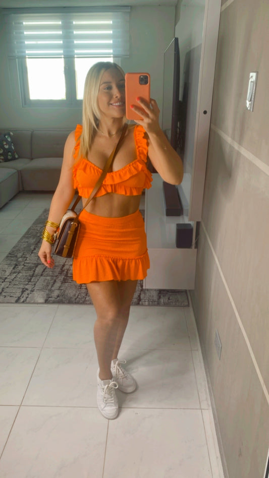 Orange Ruffle Set